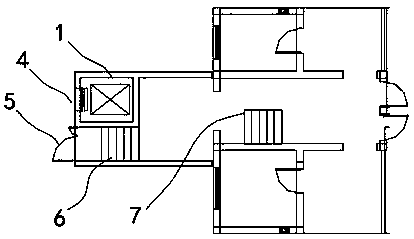 Leveling household-entering additionally-installed elevator suitable for semi-underground storeroom old residential areas