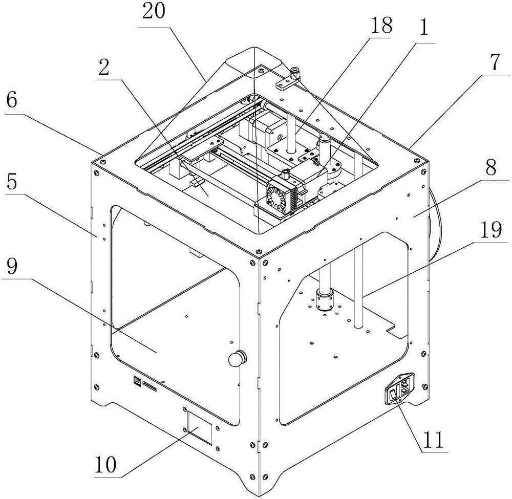 3D printing device with compact structure