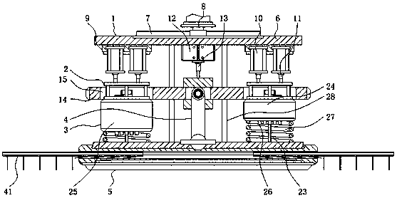 Heavy falling weight deflectometer bearing disc self-adapting pavement device