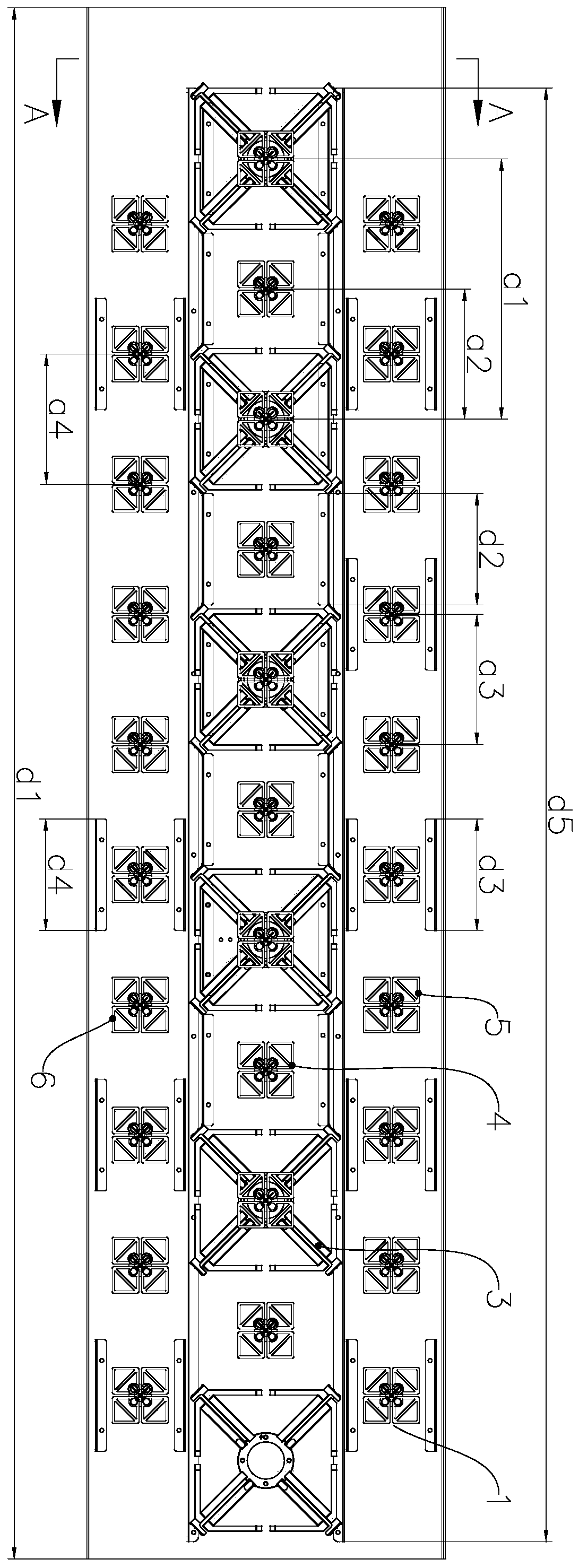 One-low three-high multi-port base station antenna