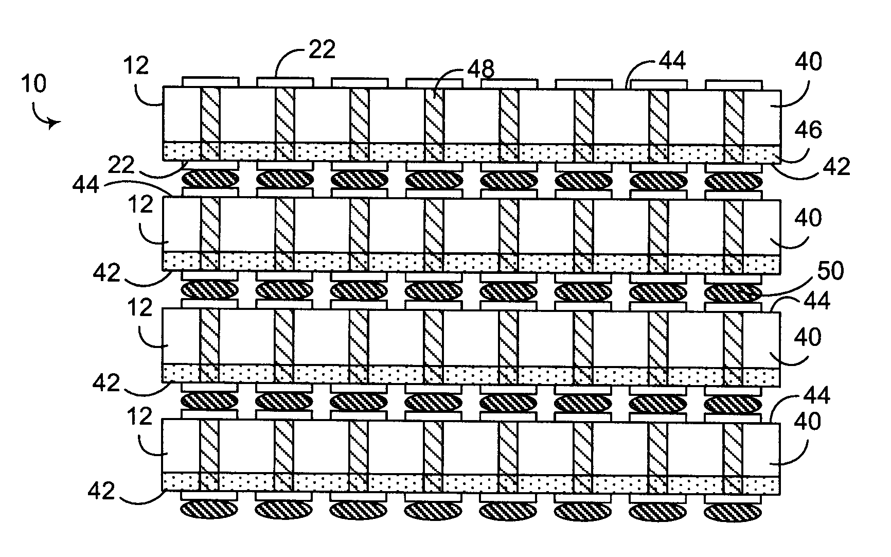 Thermal enhancement for multi-layer semiconductor stacks