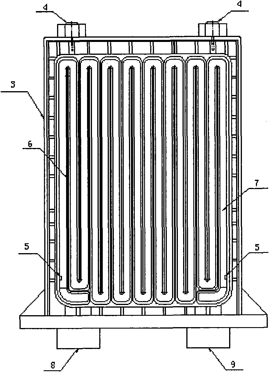 Uniform-section upright main water passage alloy belt water-cooled resistor