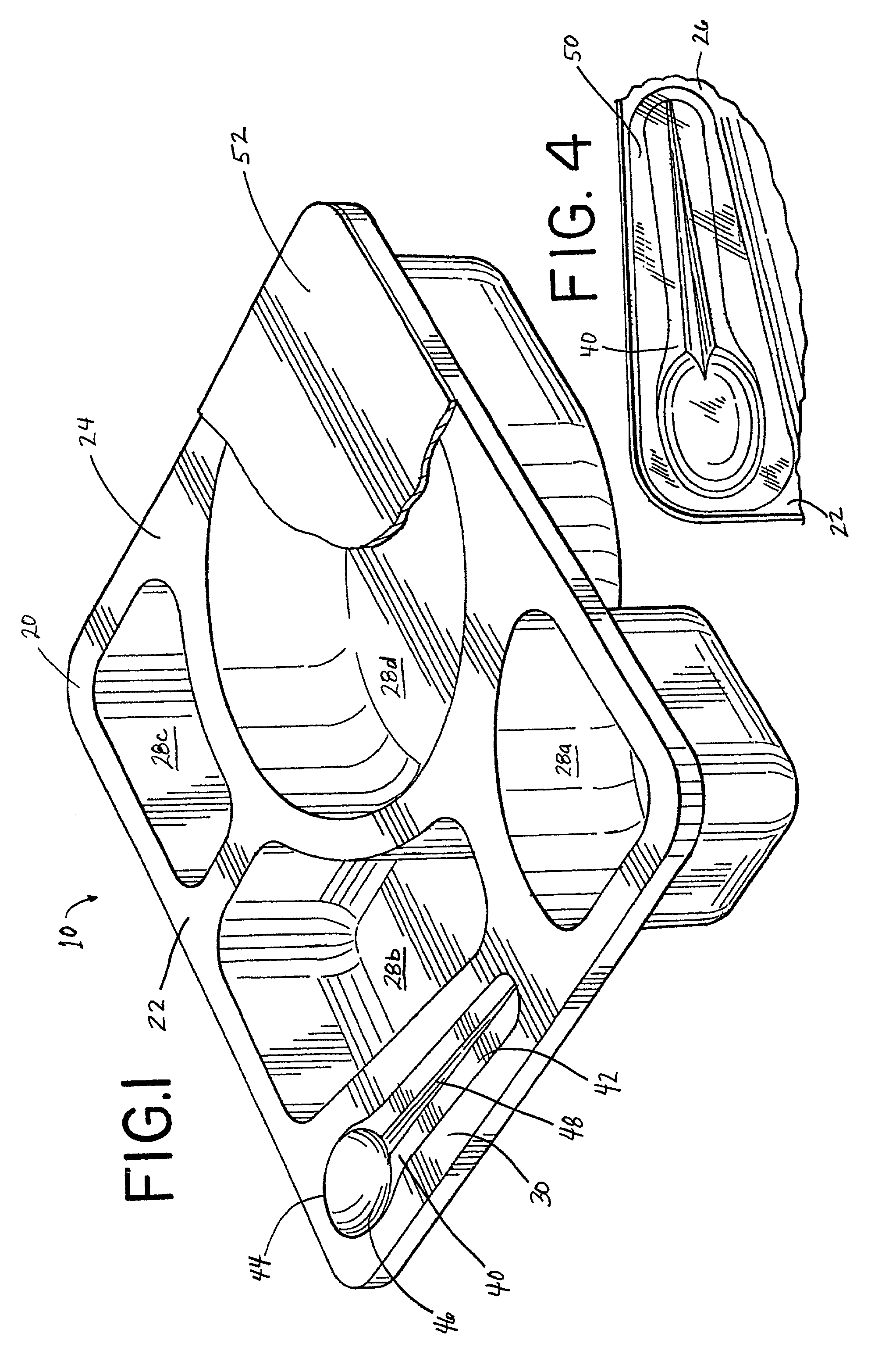 Tray with built in utensil