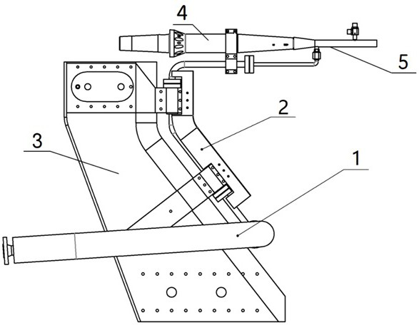 Flexible piping device for mixing and heating gas jets in hypersonic wind tunnels