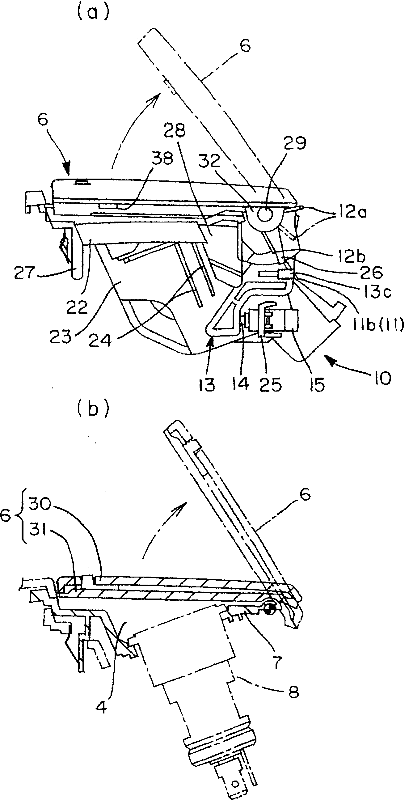 Lid operating device and storage device using the same