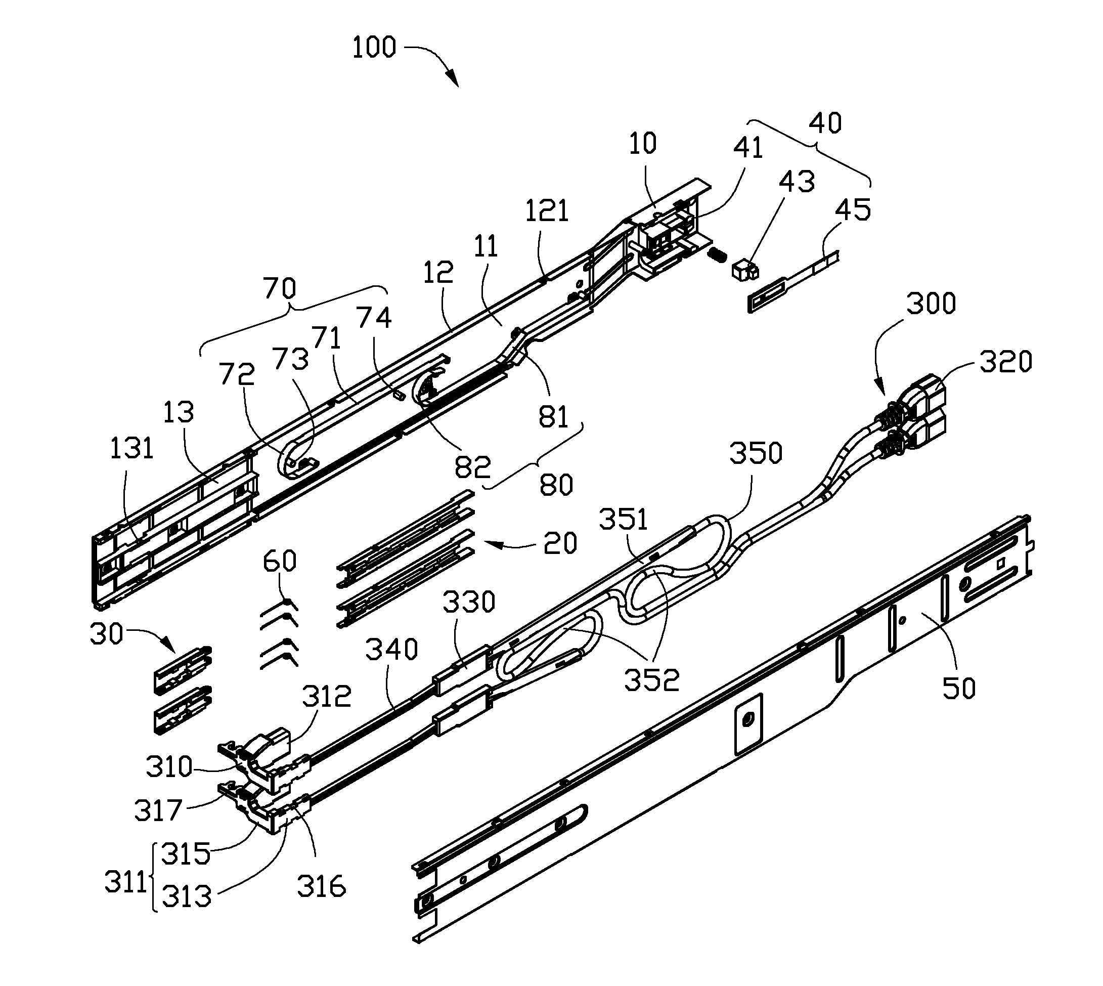 Cable management device and server using same