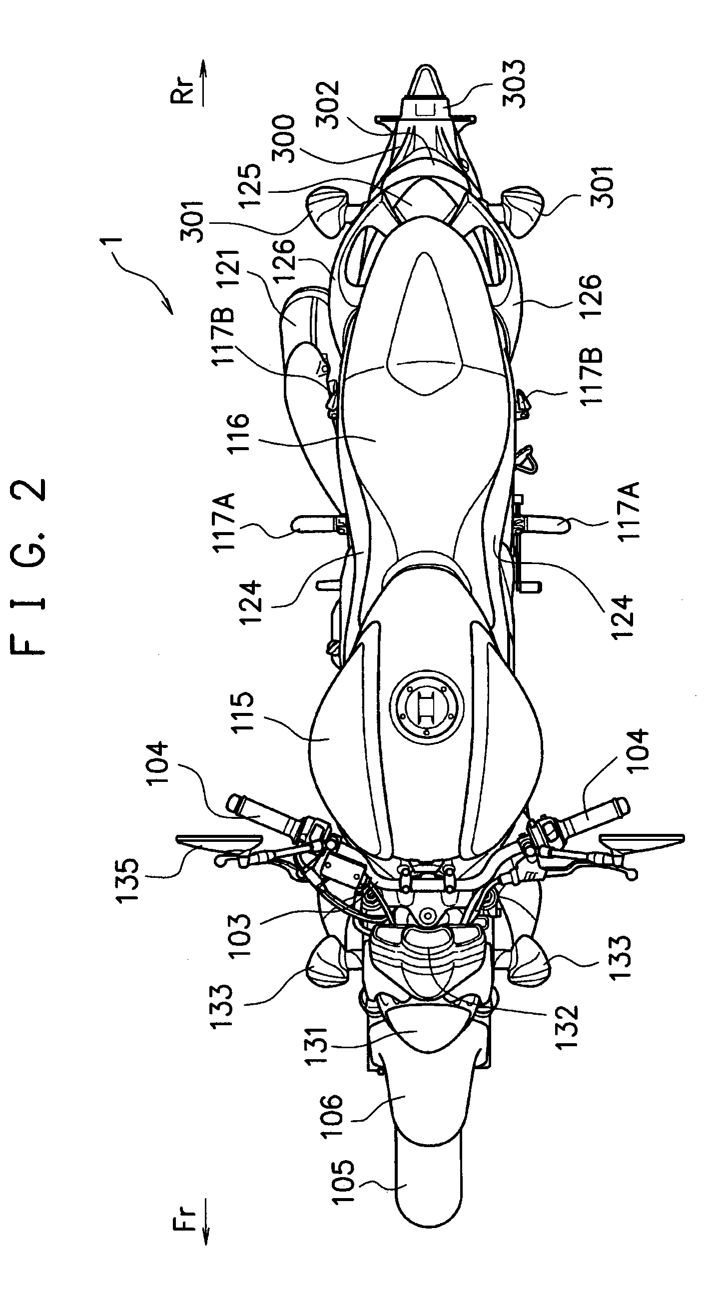 Rear fender structure for motorcycle and motorcycle