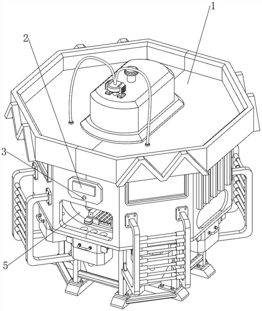 A rotating multi-station man-machine cooperation parts processing table