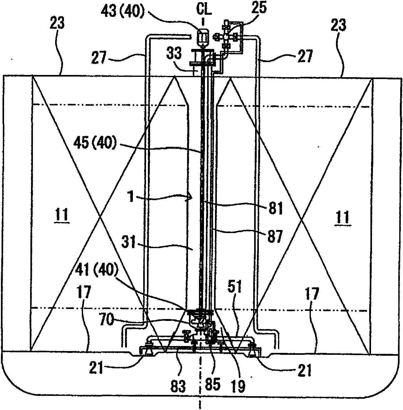 Cargo pump apparatus for liquid cargo ship