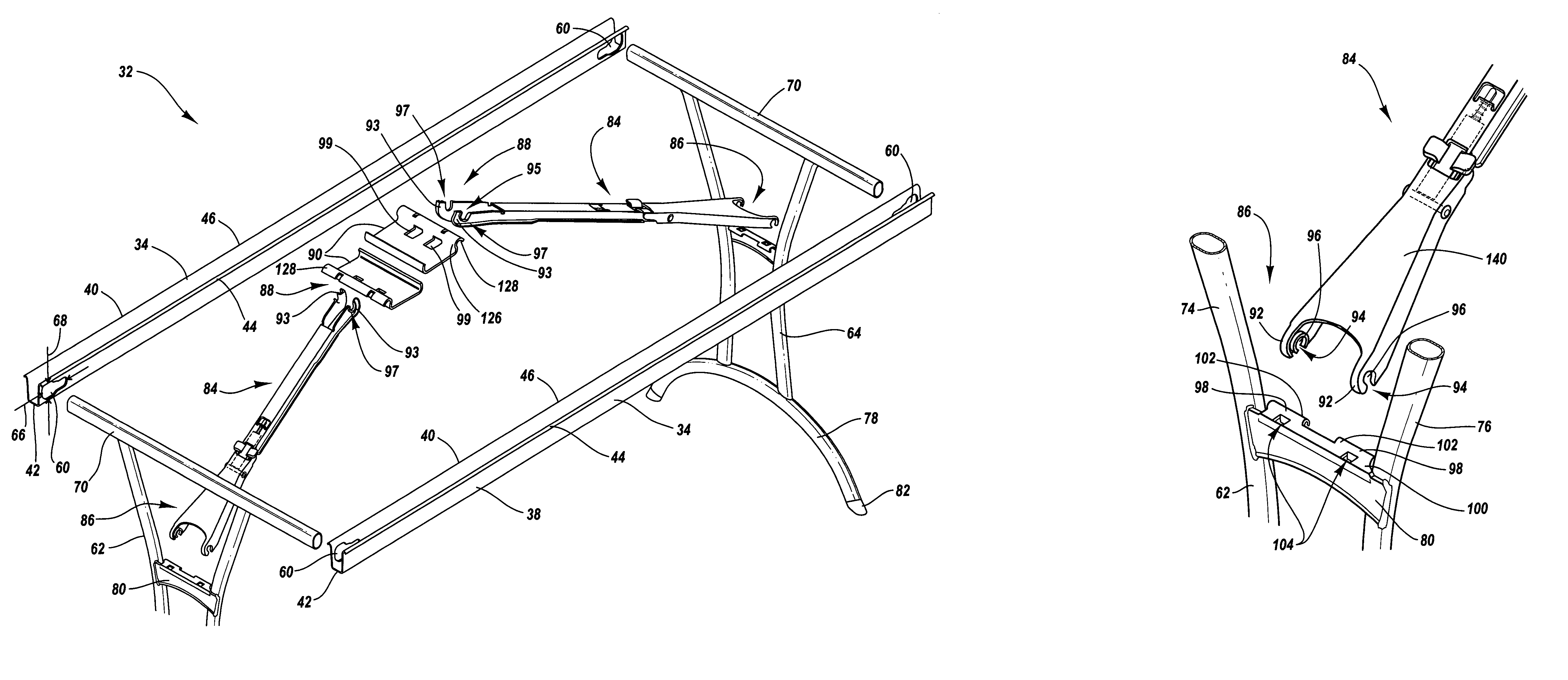 Table leg locking mechanism