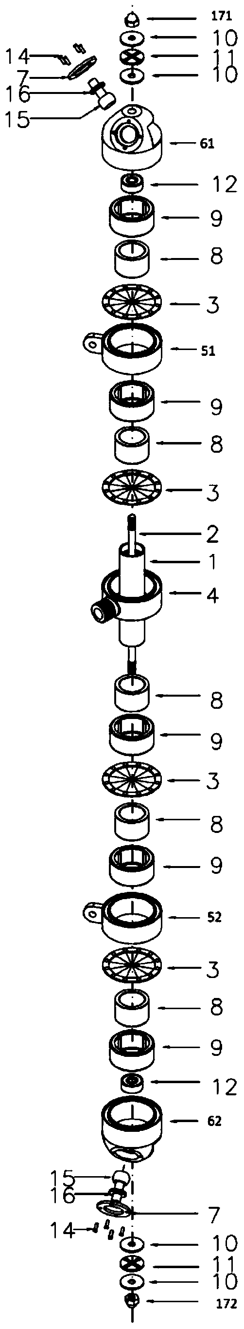 Active node for changing octahedral truss unit into geometric truss