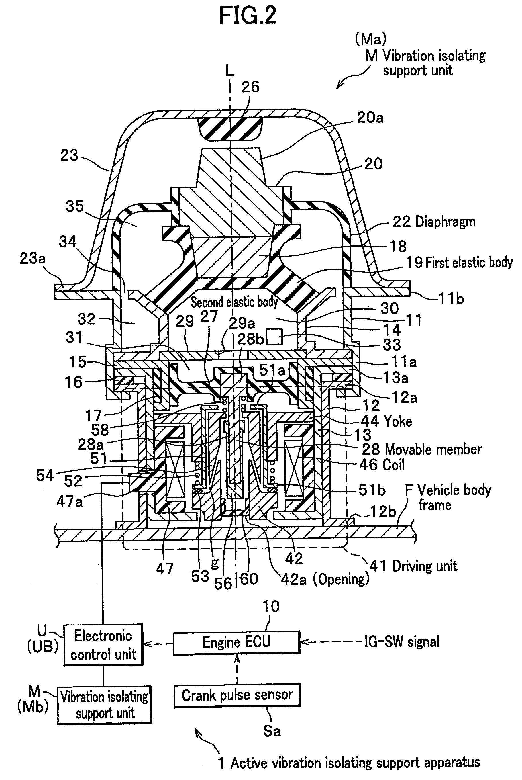 Active vibration isolating support apparatus and method for controlling the same