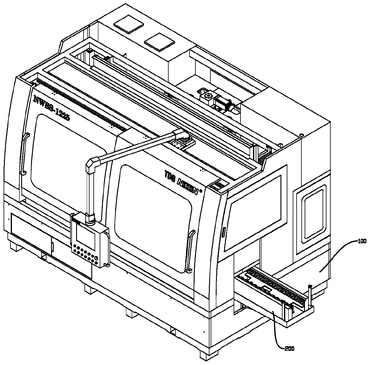 Cutting machine of multi-section semiconductor crystal rod