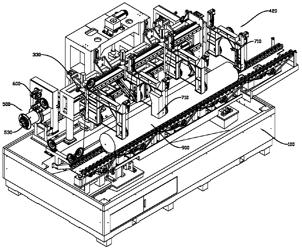 Cutting machine of multi-section semiconductor crystal rod