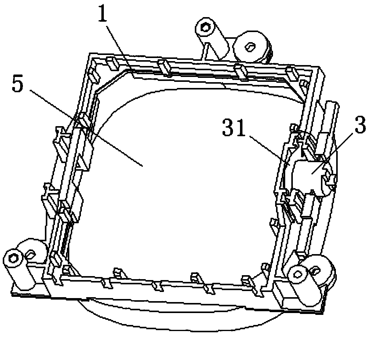 Installation structure for fixing component, heating body assembly and heating device