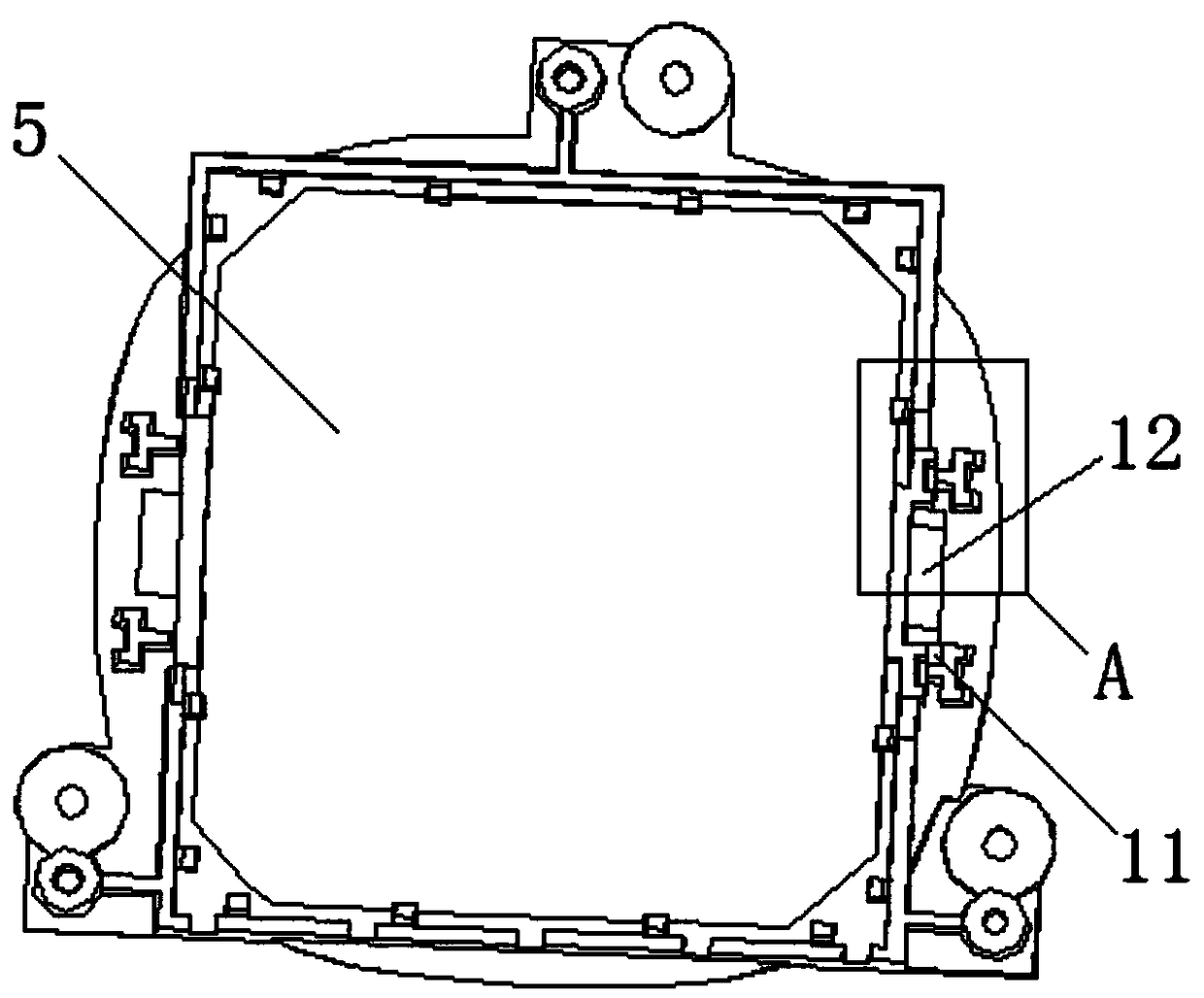 Installation structure for fixing component, heating body assembly and heating device