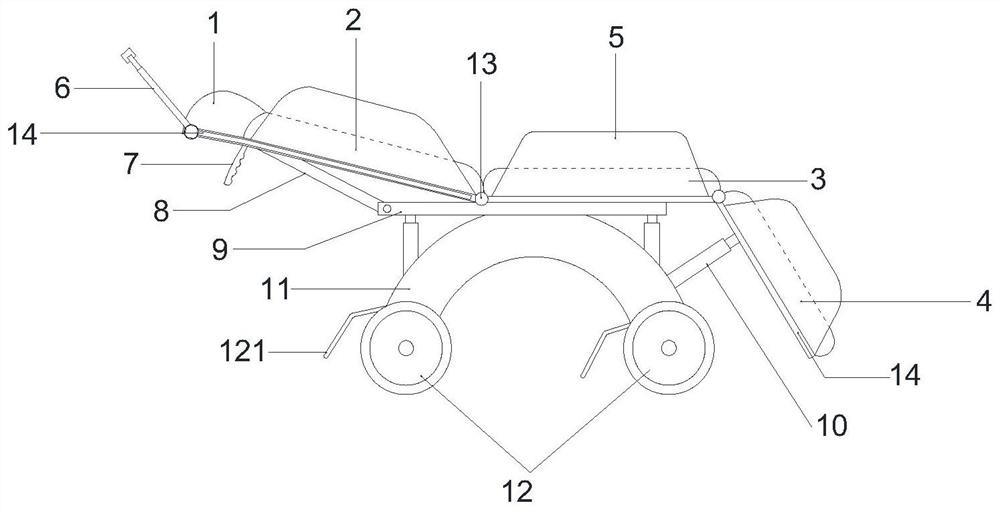 An imaging examination operating table for thoracic and cardiac surgery