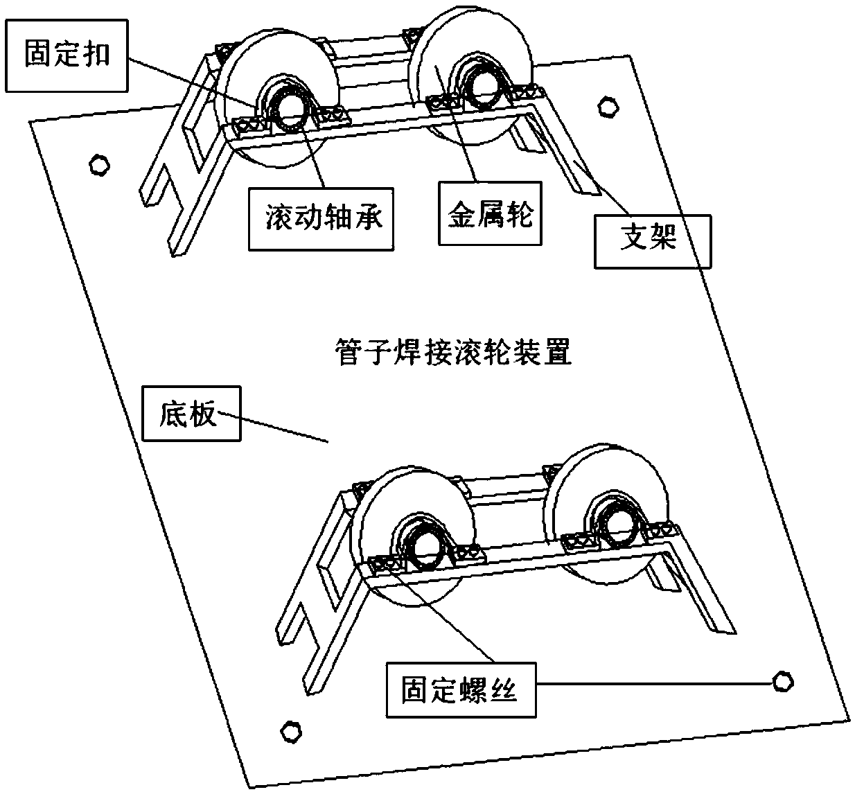 Pipe welding roller device and pipe welding method