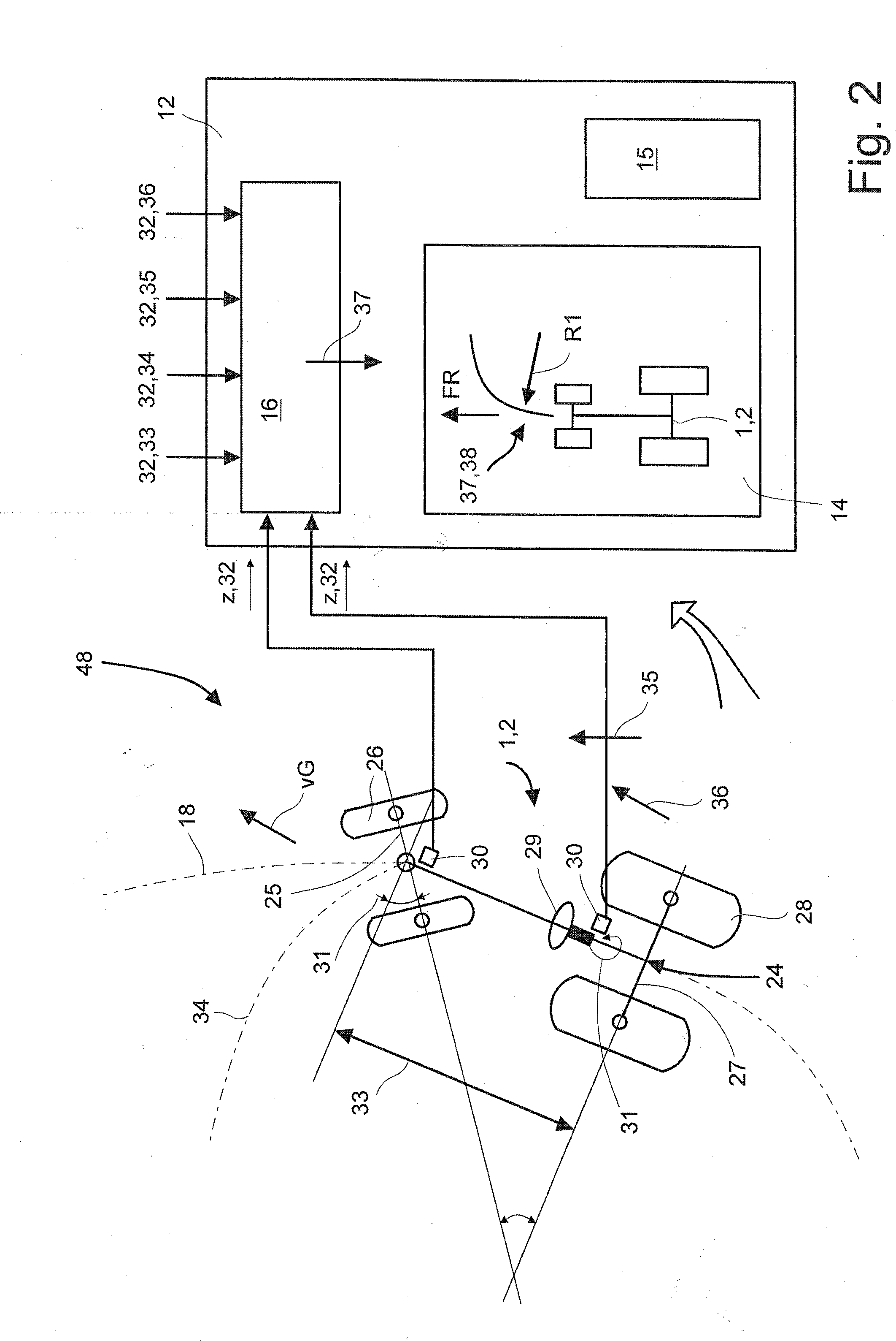 Method and device for displaying vehicle movements