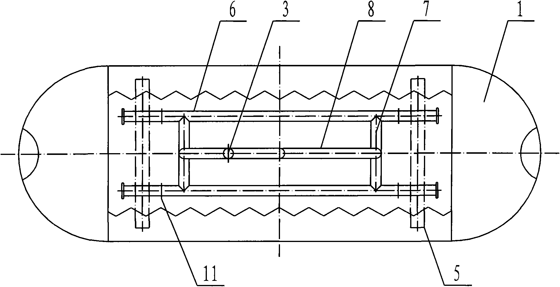 Low-water-level horizontal steam distributing pipe bottom-heating steam-jetting heat storage device