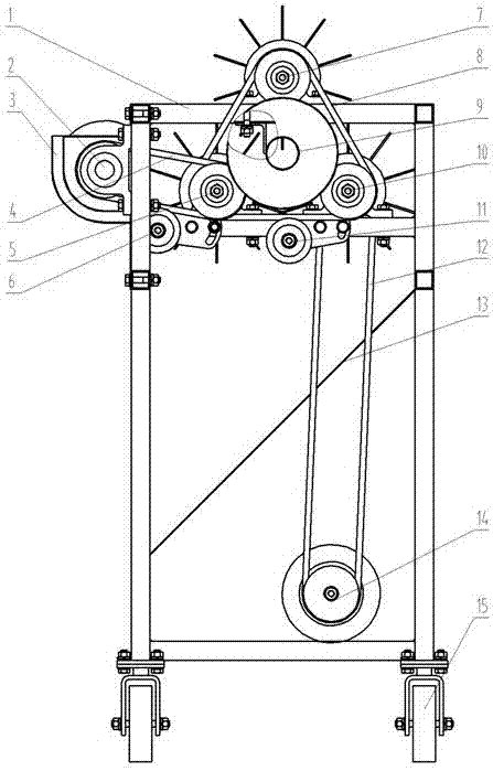 Integral stripping type sugarcane leaf stripping machine