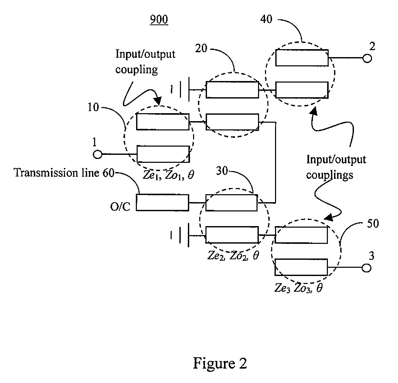 Dual band coupled-line balanced-to-unbalanced bandpass filter