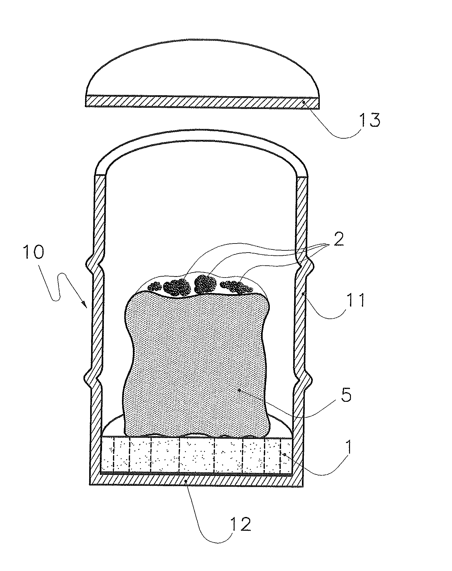 Method and device for limiting the degassing of tritiated waste issued from the nuclear industry