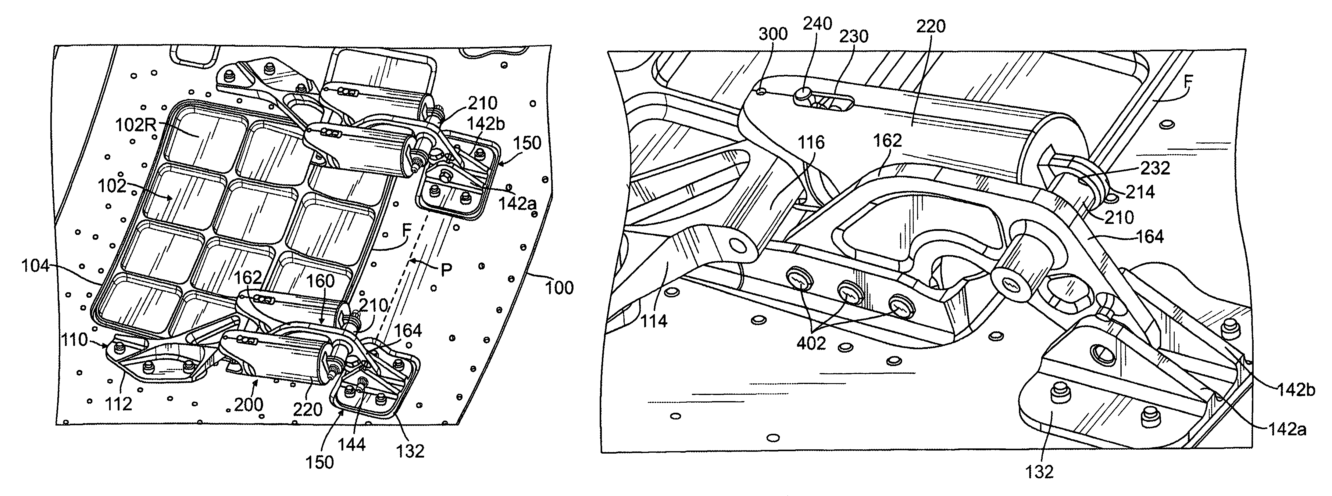 Spring loaded pressure relief door