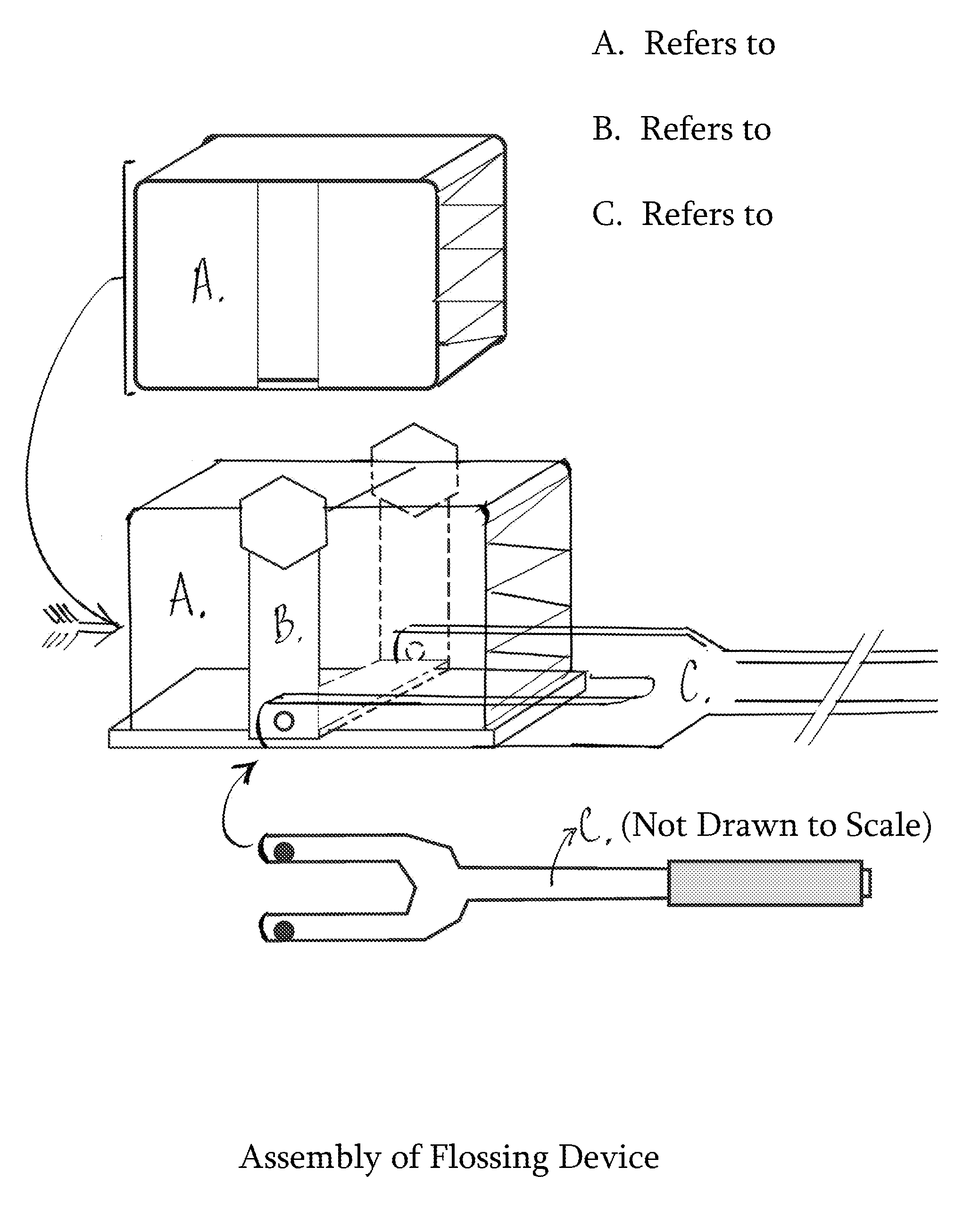 Dental flossing device and its fabrication and use