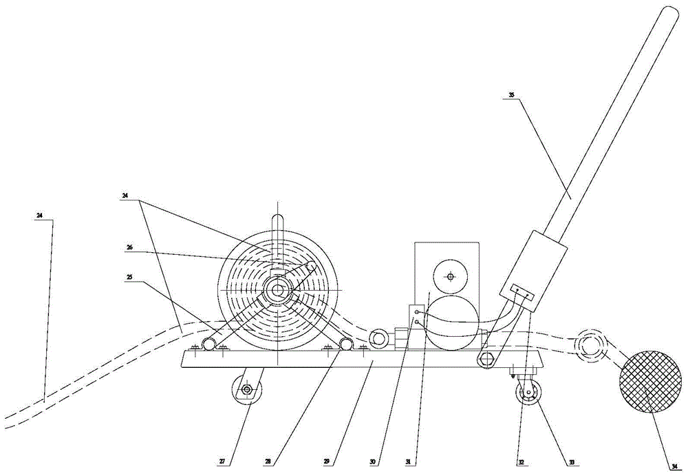 A hand-operated lifting seedling watering machine and watering control method