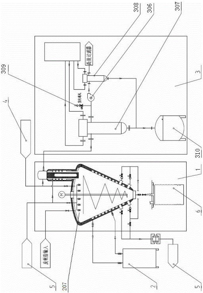 Conic nuclear power plant waste resin drying device