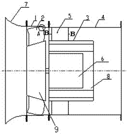 High-efficiency meridian-accelerated axial flow fan with casing