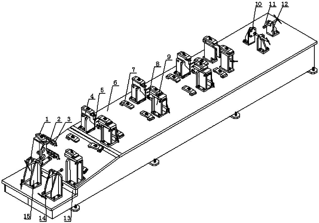 Special positioning and clamping equipment for assembling wind power boundary beam