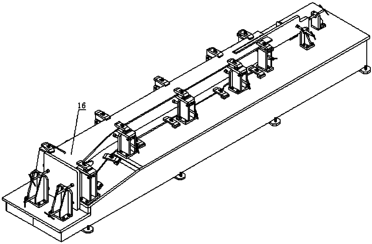 Special positioning and clamping equipment for assembling wind power boundary beam