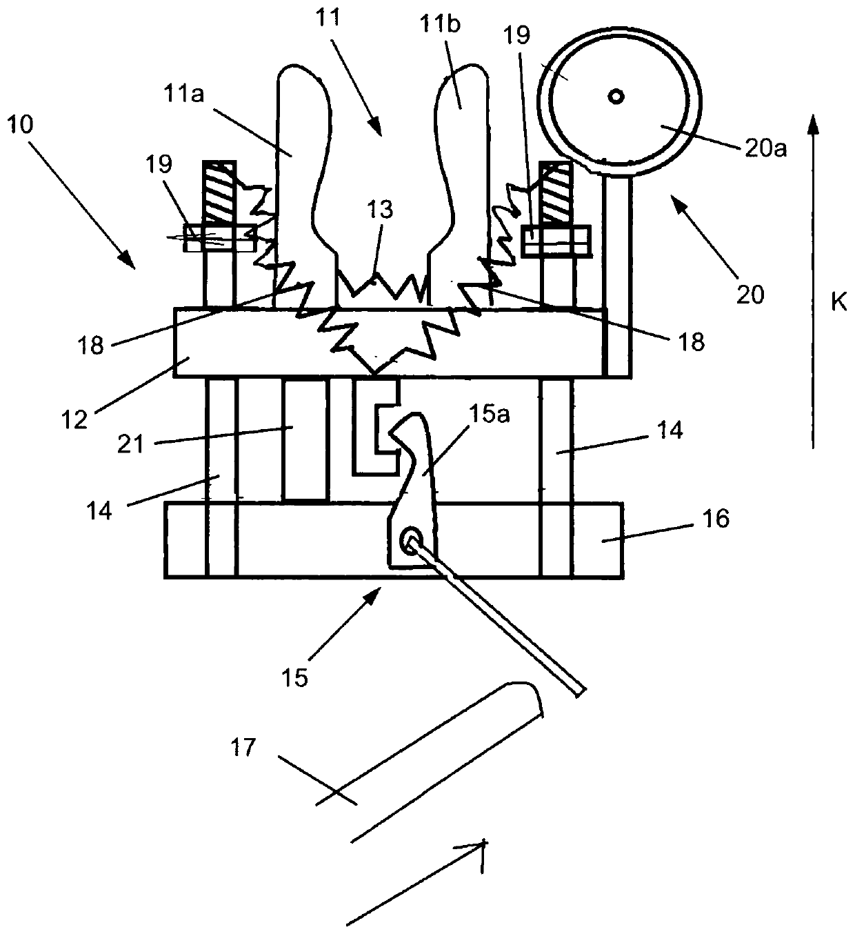 Container holder for a free jet filler