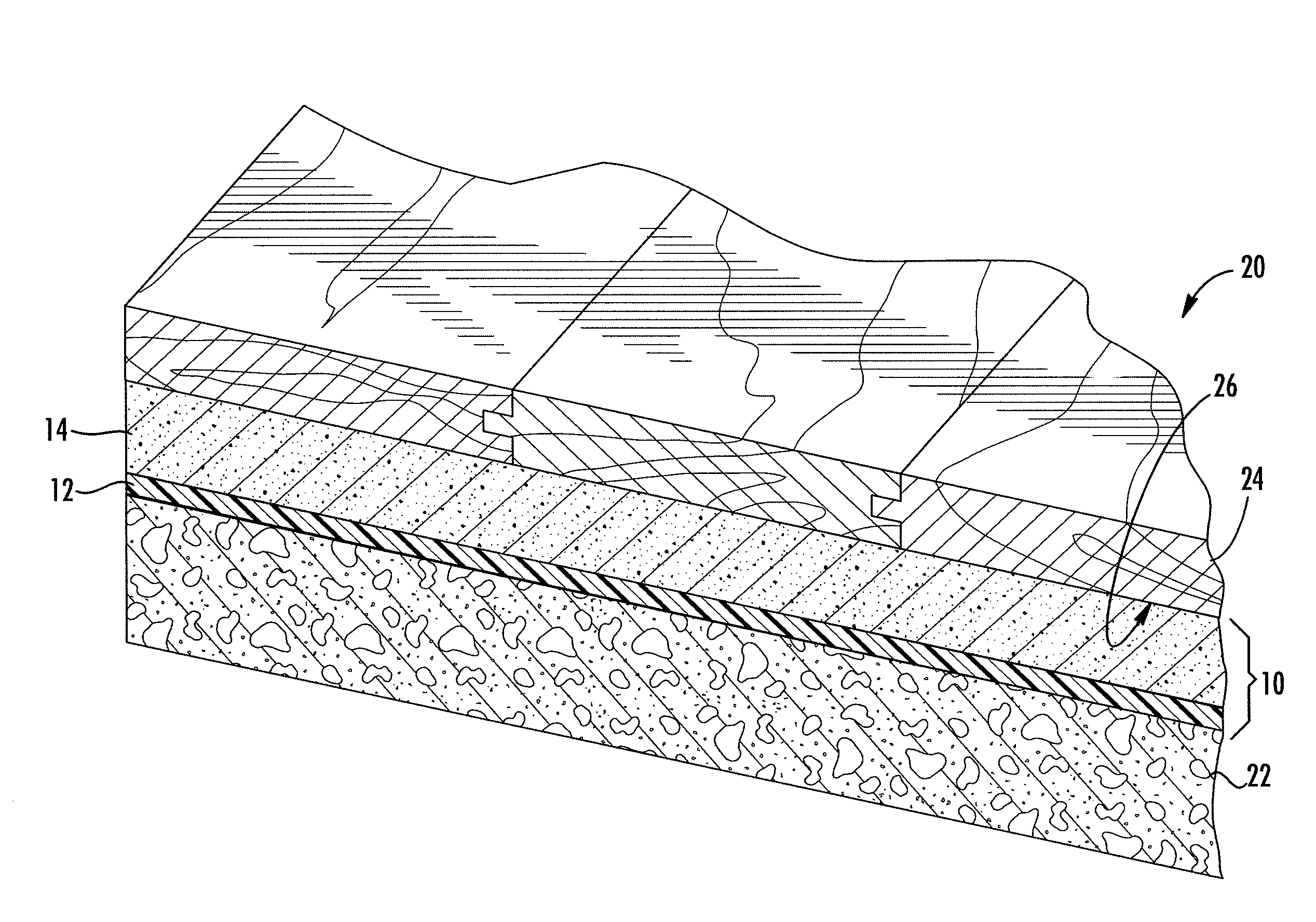 Alkaline and heat resistant foam composite and floor underlayment