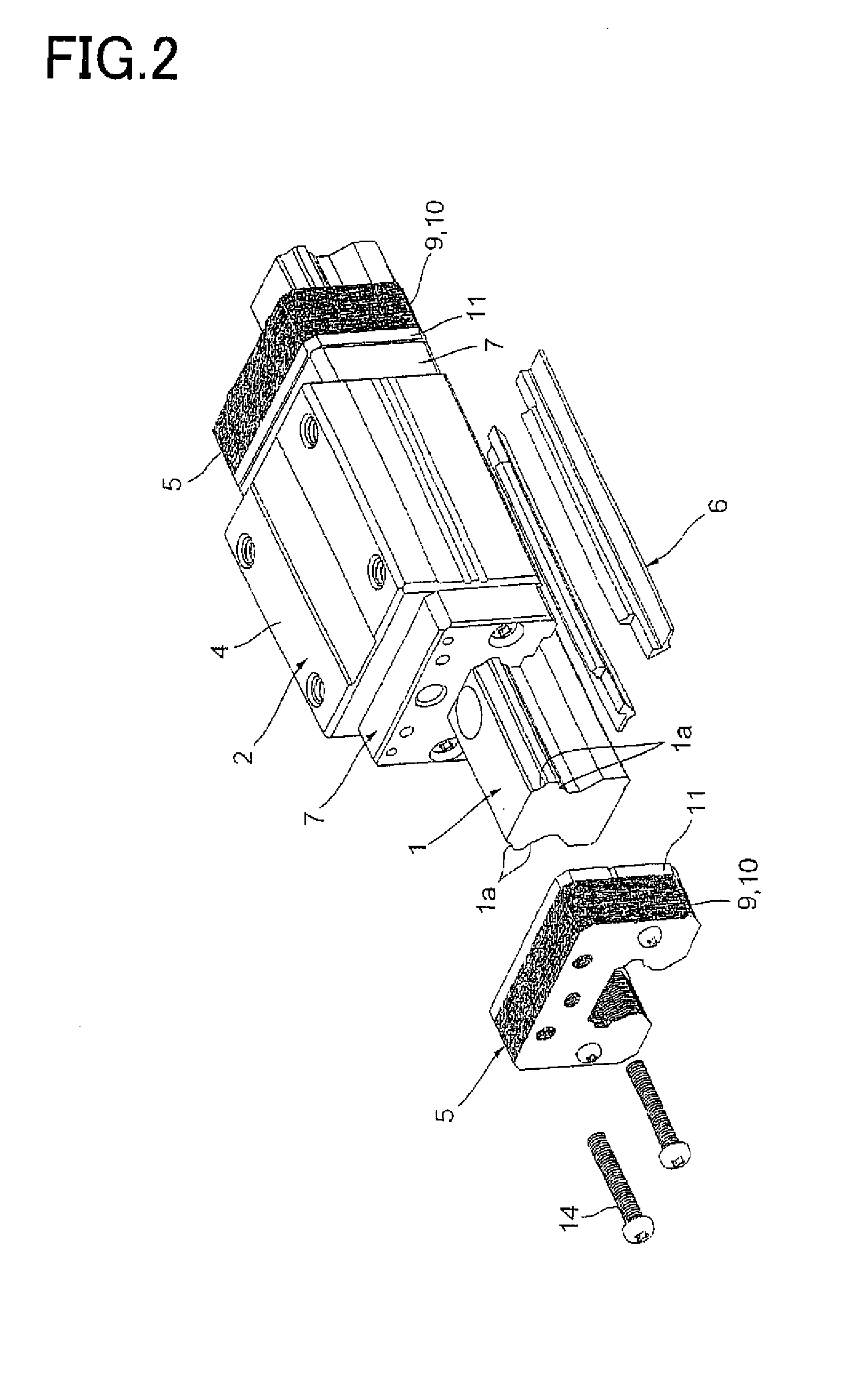 Motion guide device, table apparatus, and damping method for motion guide device