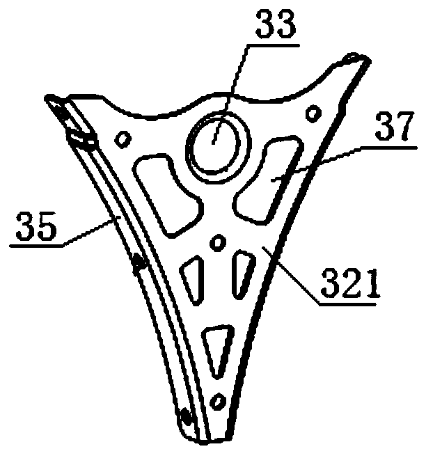 Double bridge mud guard intermediate support assembly