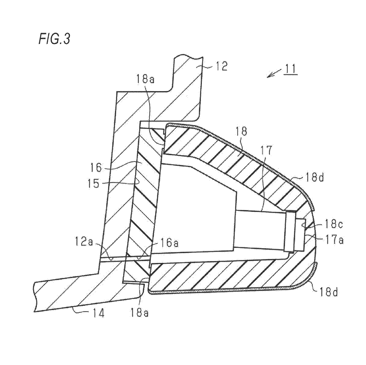 Mounting structure of camera