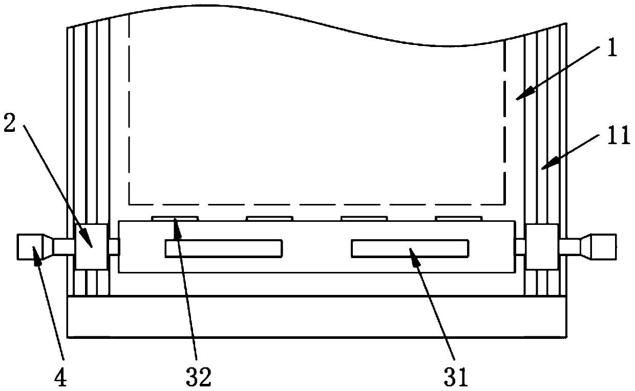 Device for eliminating dust on cut board edge and preventing sparks