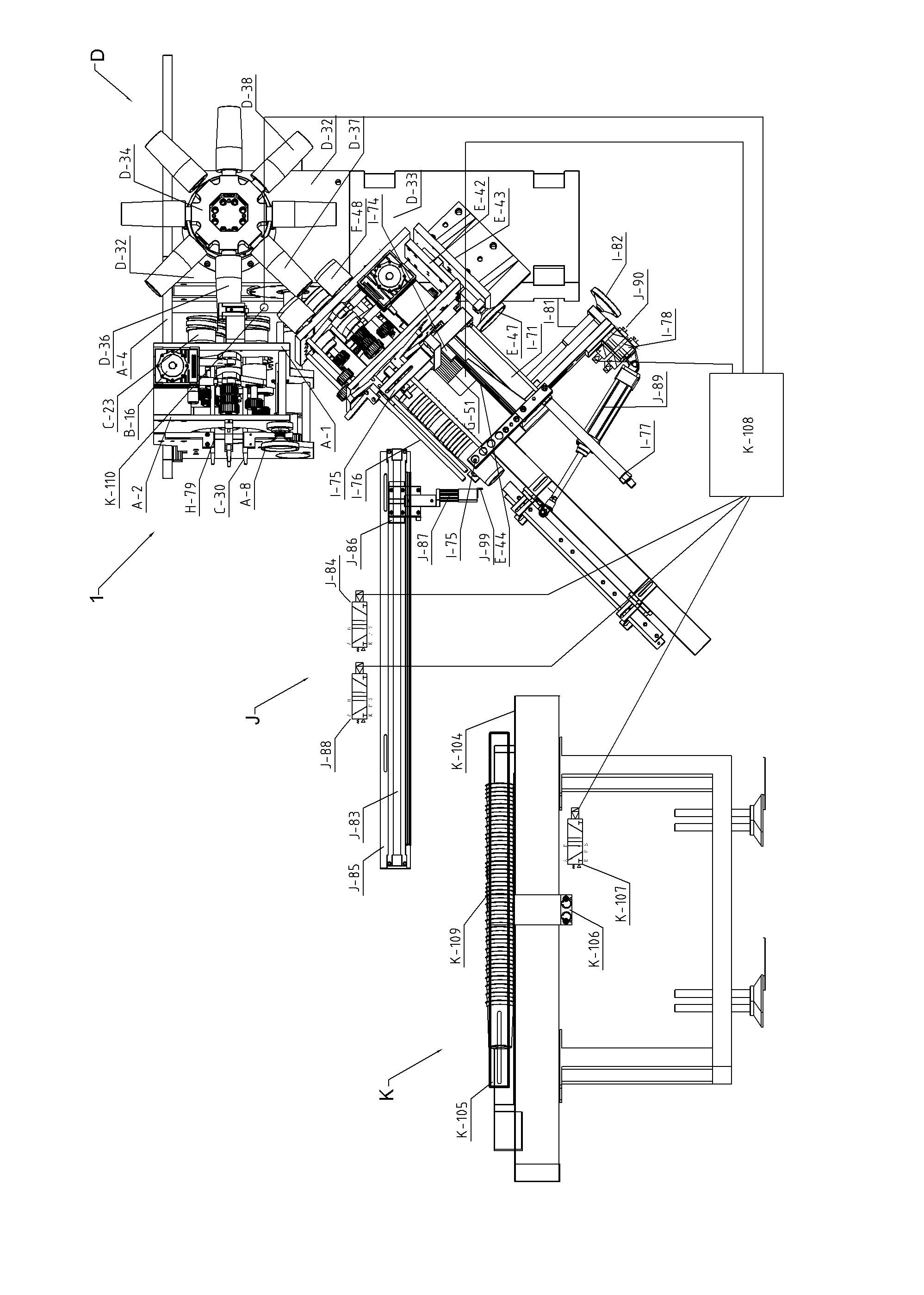 Material containing and stacking device of curved-surface printing machine