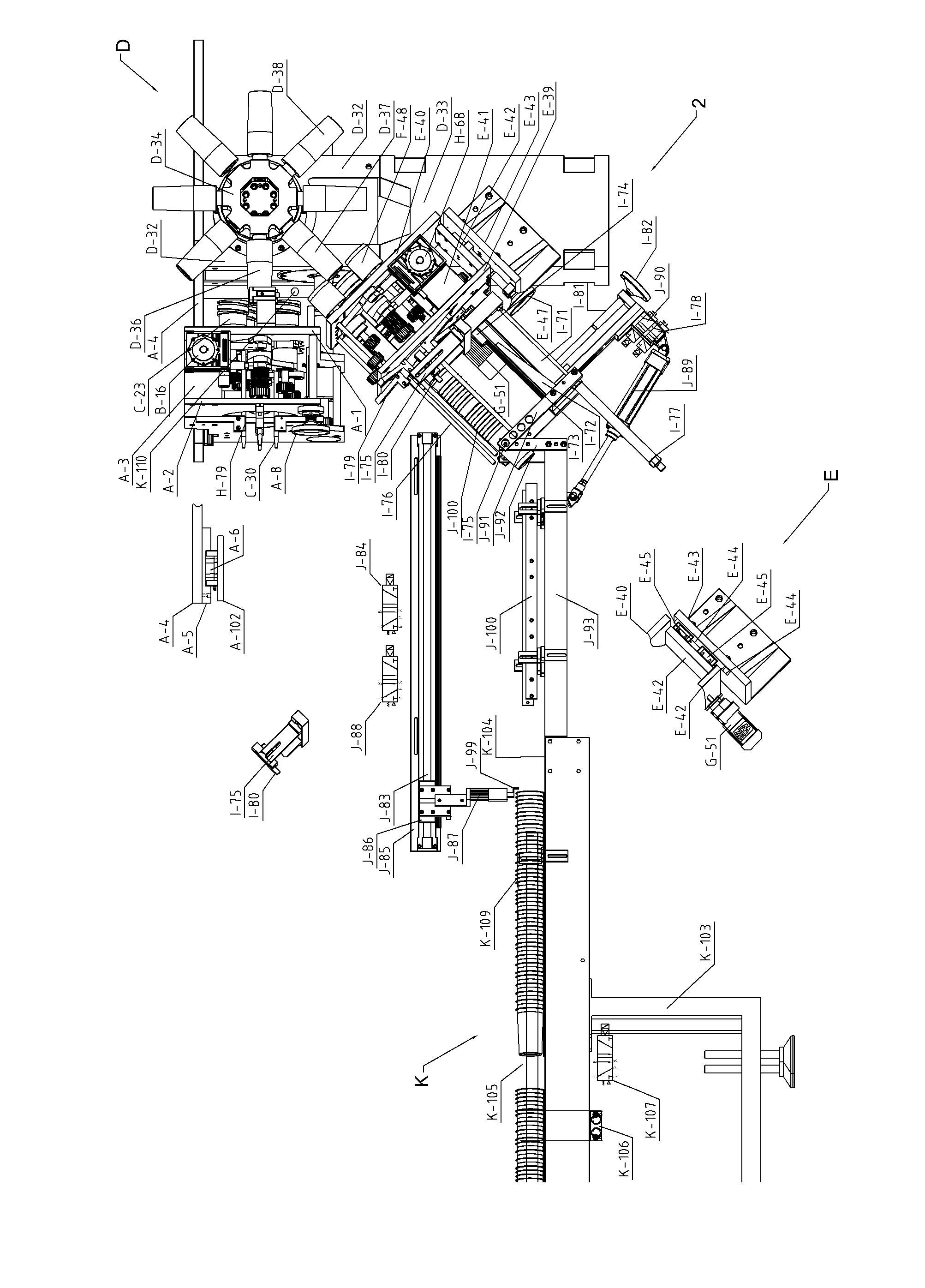 Material containing and stacking device of curved-surface printing machine