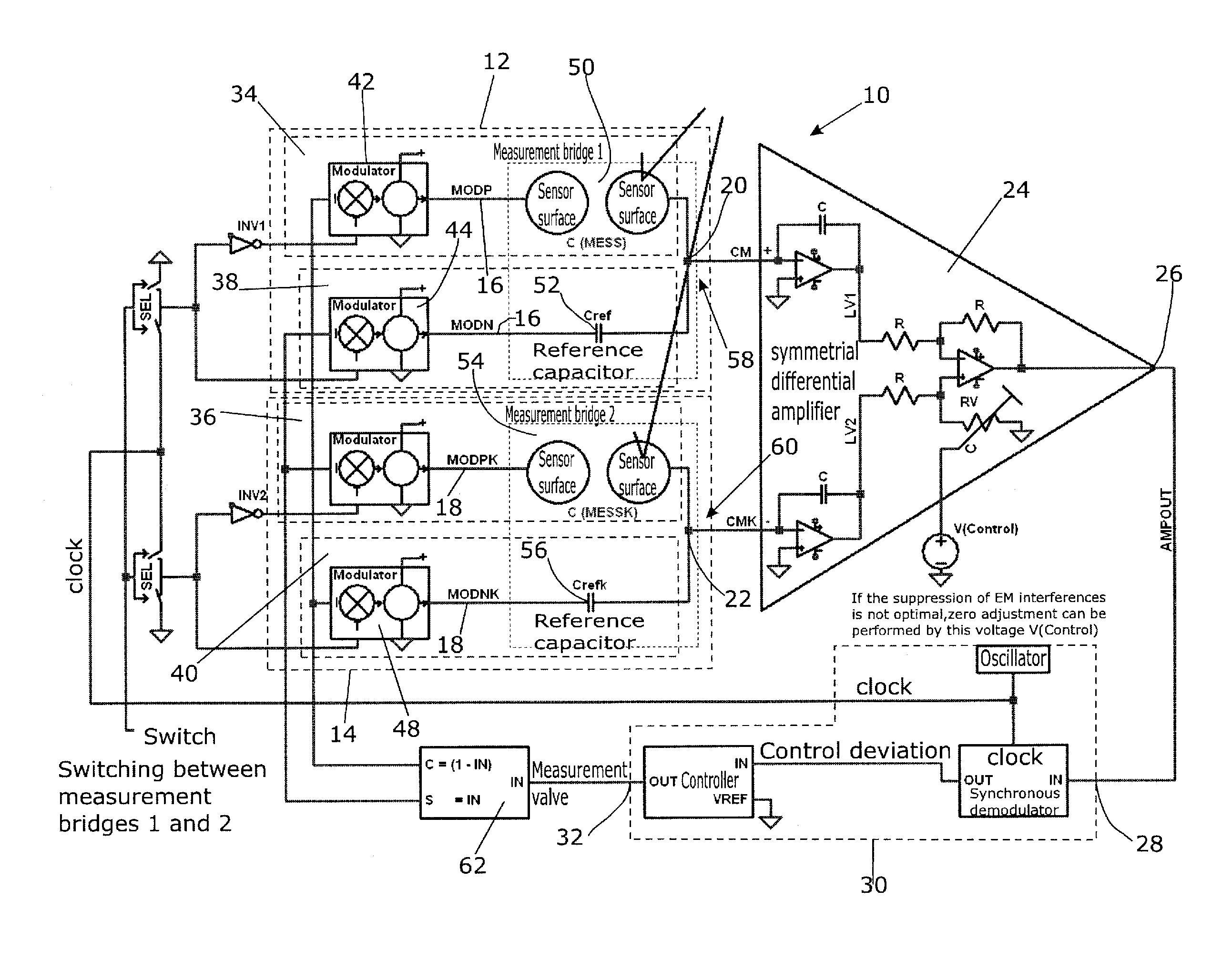 Interference-compensated sensor