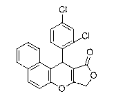 11-(2, 4-dichlorophenyl) 12H-benzo[f]-furan [3, 4-b] chromene-10(11H)-ketone and synthetic method thereof