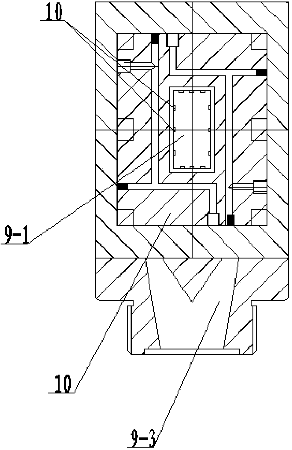 Co-extrusion molding device for wood plastic-solid wood composite material