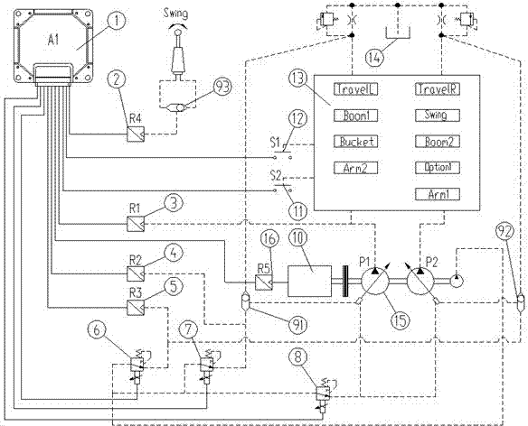 Novel excavator current-limiting control system