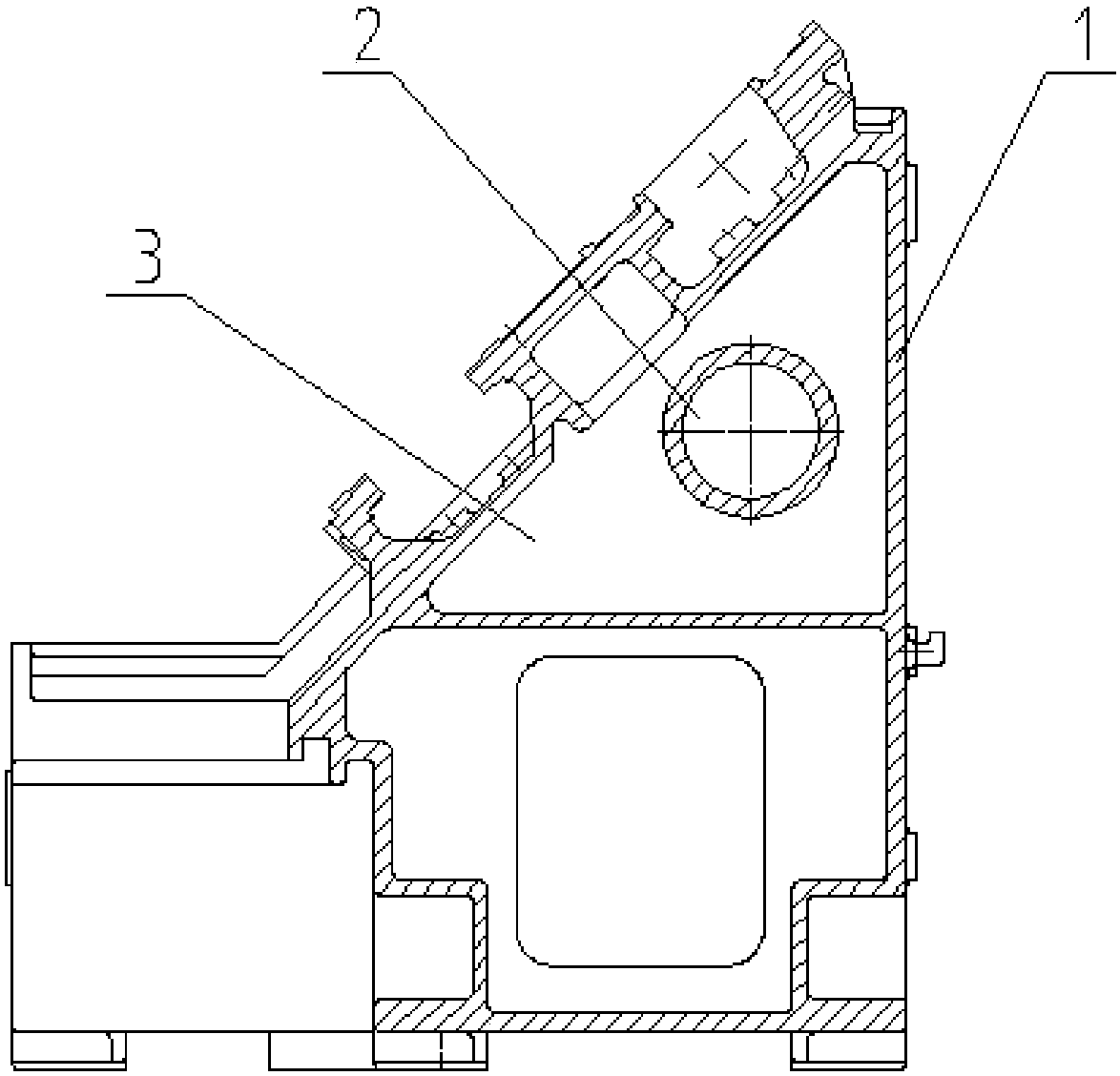 A double-layer structure inclined bed of a turning center and its manufacturing method