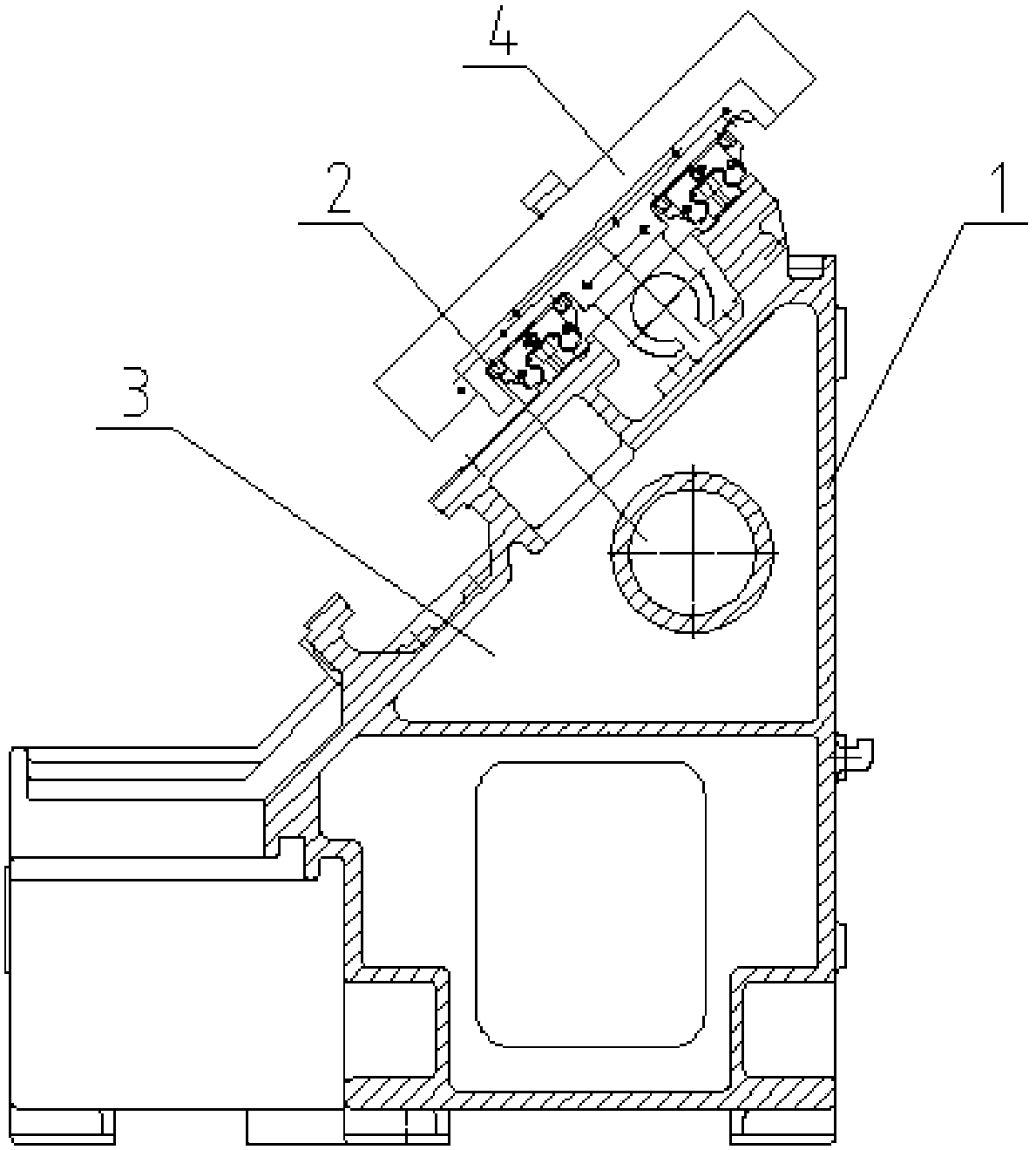 A double-layer structure inclined bed of a turning center and its manufacturing method