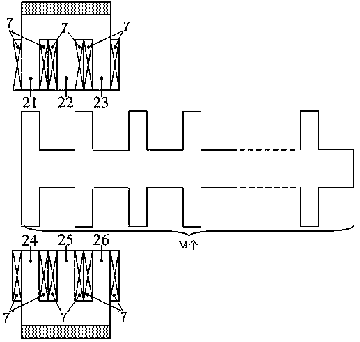 Hybrid reluctance type magnetically levitated linear motor with axial biased magnetic flux