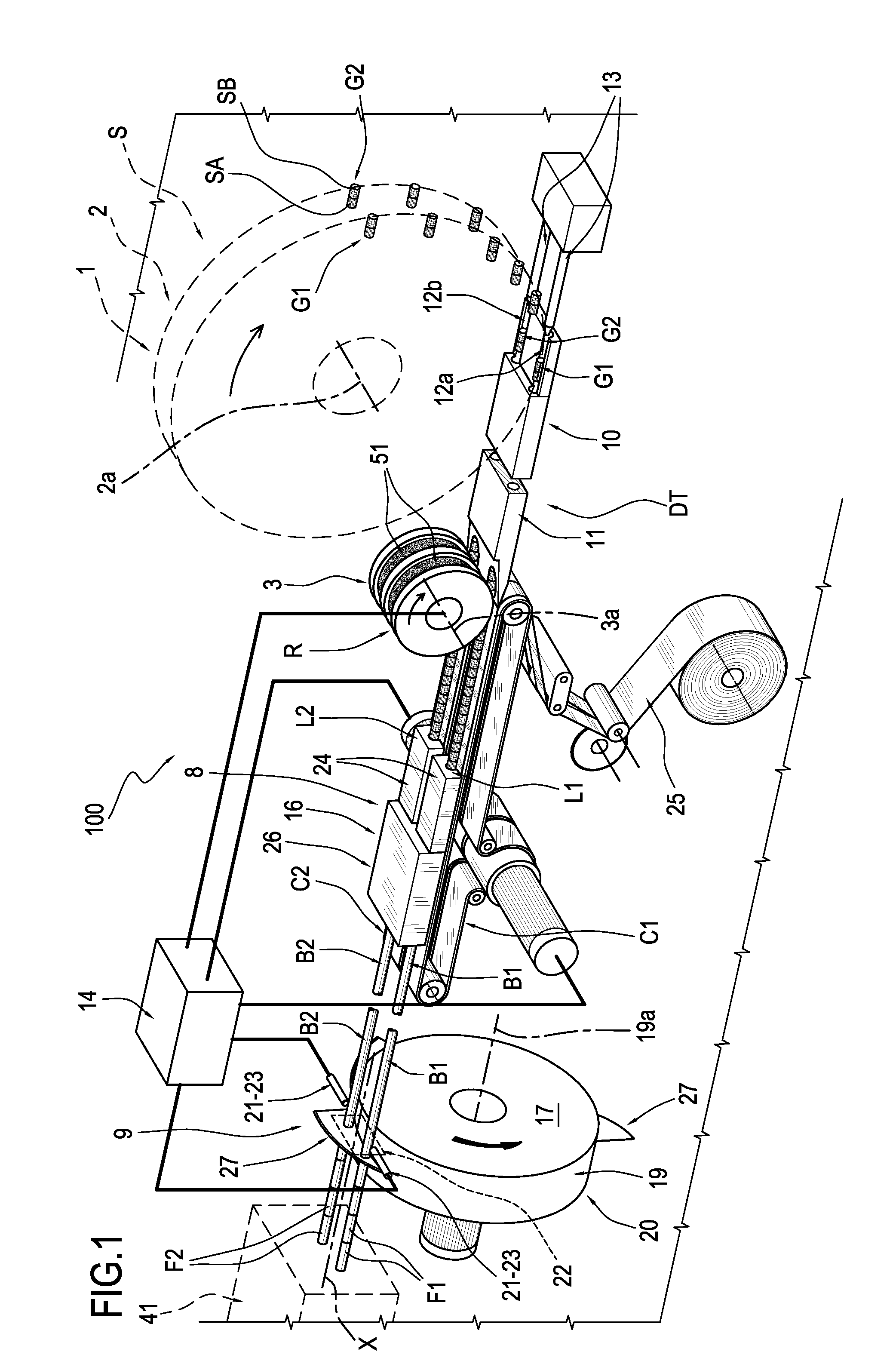 Machine and method for manufacturing composite filters